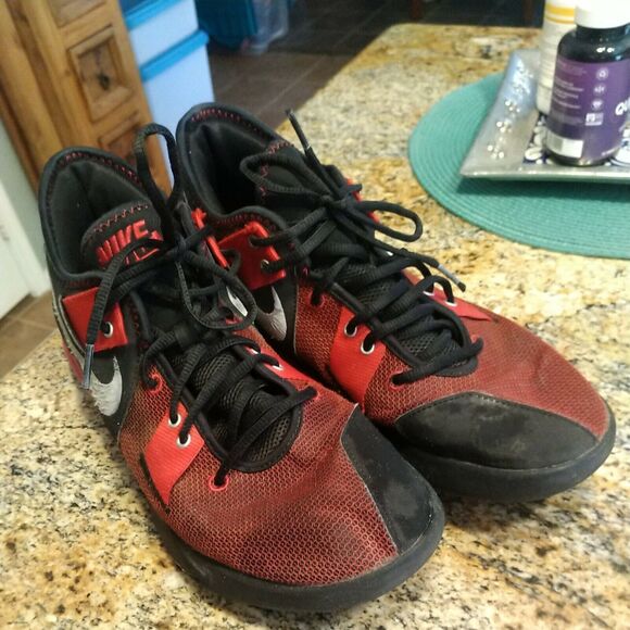 Mens 11.5 Nike AIR MAX IMPACT 2 Black Metallic Silver Red CQ9382 003 Basketball - Picture 5 of 12